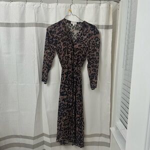 Cloth & Stone Animal Print Long Sleeve Dress